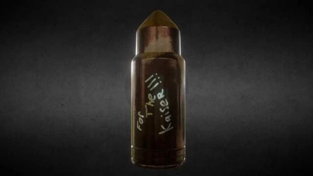 world war 1 artillery shell - 16 pounder 3D Model .c4d .max .obj .3ds .fbx .stl .blend 