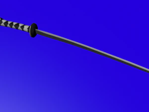 katana d&uuml;ş&uuml;k poli 3D Model