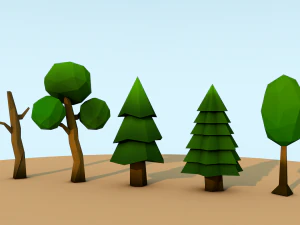 low poly trees 3D Model