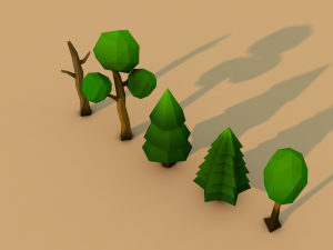 low poly trees 3D Model
