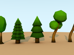 low poly trees 3D Model