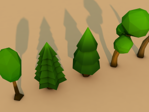 low poly trees 3D Model