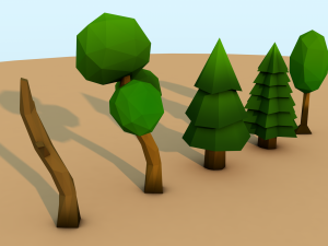 low poly trees 3D Model