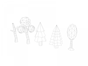 low poly trees 3D Model