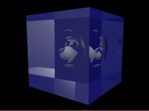 earth in cube hologram 3D Model