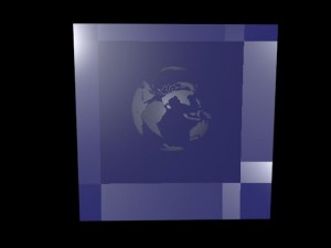 earth in cube hologram Model 3D
