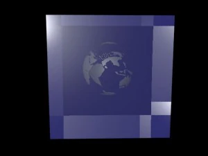 earth in cube hologram 3D Model