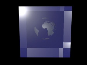 earth in cube hologram Model 3D