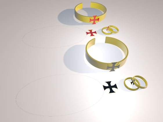 cross red and black ring chain necklace Modelo 3D .c4d .max .obj .3ds .fbx .stl .blend 
