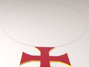 cross red and black ring chain necklace Modelo 3D