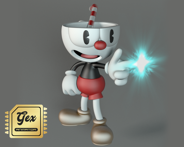 cuphead 3Dモデル .c4d .max .obj .3ds .fbx .stl .blend 