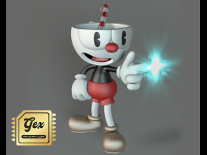 Cuphead And Mugman 3d Model In Cartoon 3dexport