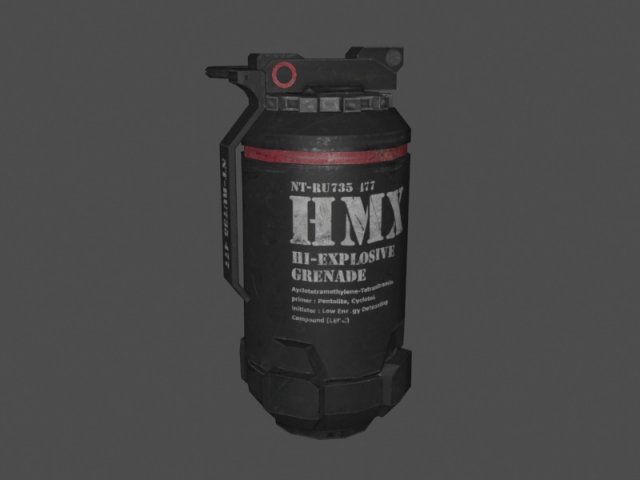 hand grenade Modello 3D .c4d .max .obj .3ds .fbx .stl .blend