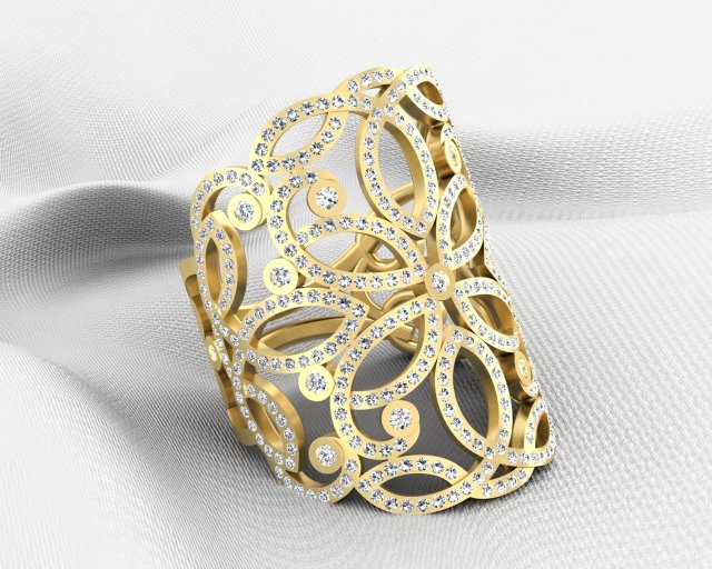 flower diamond ring 3D Model .c4d .max .obj .3ds .fbx .stl .blend 
