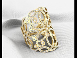 flower diamond ring Model 3D
