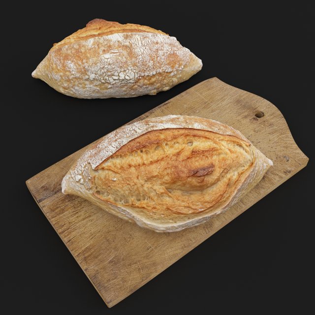 hd realistic farmer french bread 3D 模型 .c4d .max .obj .3ds .fbx .stl .blend 