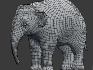 young asian elephant 3D Model