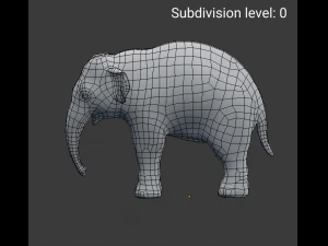 young asian elephant 3D Model