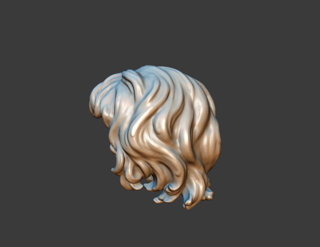 Download curly hair 3D Model