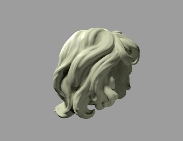 Download curly hair 3D Model