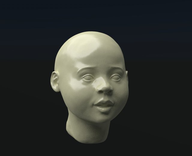 head of little girl 3D 프린트 모델 .c4d .max .obj .3ds .fbx .stl .blend 