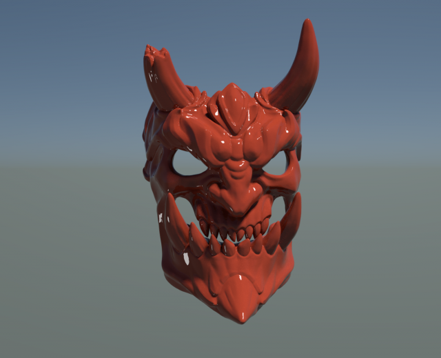 demon mask 3D 프린트 모델 .c4d .max .obj .3ds .fbx .stl .blend 