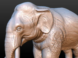 elephant high poly 3D Print Model