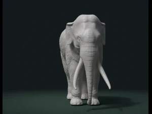 elephant high poly 3D Print Model