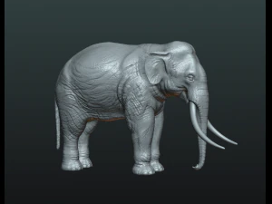 elephant high poly 3D Print Model