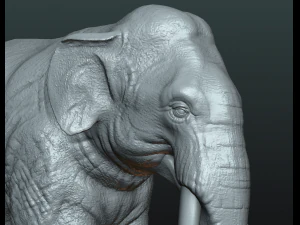 elephant high poly 3D Print Model