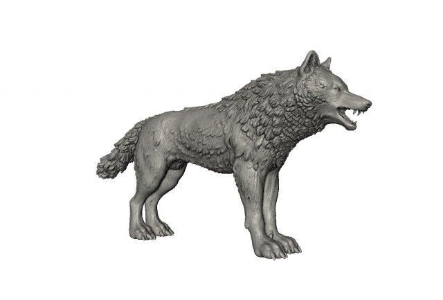 wolf high poly 3D Print Model .c4d .max .obj .3ds .fbx .lwo .lw .lws