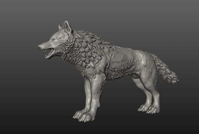 Download wolf high poly 3D Model