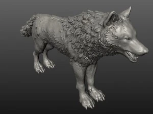 lobo alto poli Modelo de Impressão 3D