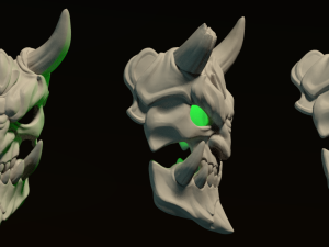 demon mask in to parts 3D Print Model