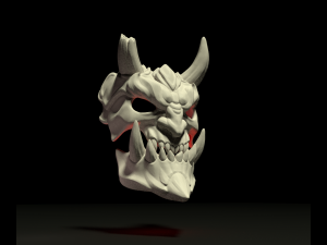 demon mask in to parts Modelo de Impressão 3D