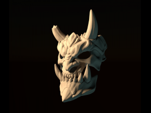 demon mask in to parts 3D Print Model