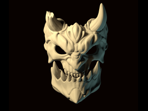 demon mask in to parts 3D Print Model