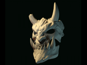 demon mask in to parts 3D Print Model
