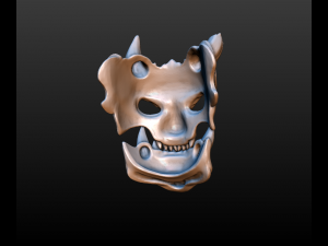 demon mask in to parts 3D Print Model