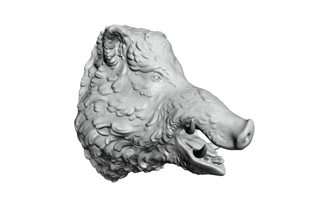 boars head 2 3D Print Model .c4d .max .obj .3ds .fbx .stl .blend