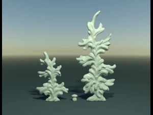 twee dennenbomen 3D printmodel