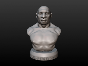 neanderthal bust Model Cetak 3D