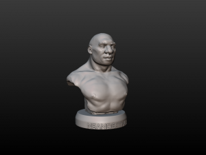 neanderthal bust Model Cetak 3D