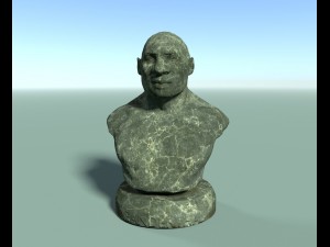 neanderthal bust low poly Model 3D