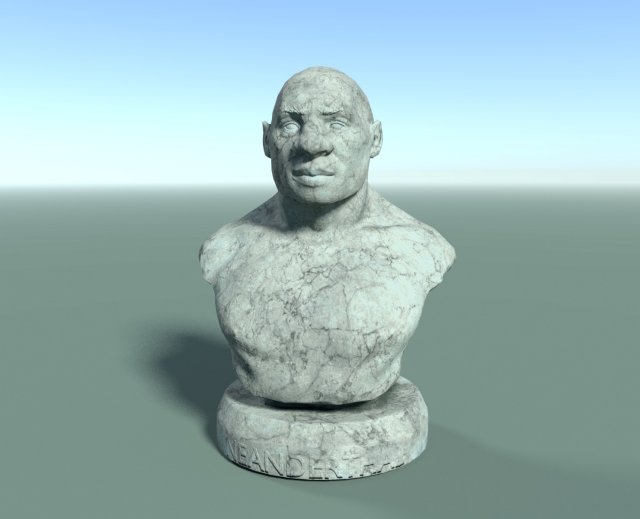 neanderthal bust low poly Model 3D .c4d .max .obj .3ds .fbx .stl .blend 