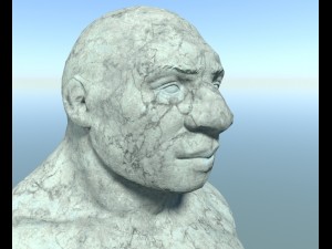 neanderthal bust low poly Model 3D