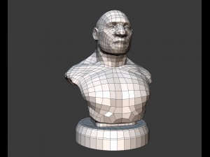 neanderthal bust low poly Model 3D
