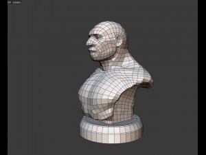 neanderthal bust low poly Model 3D
