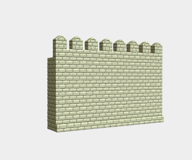 castle wall 3D Print Model .c4d .max .obj .3ds .fbx .stl .blend 