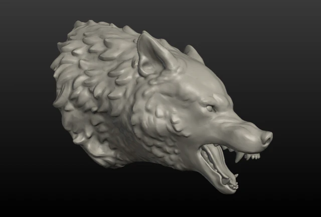 wolf head ii 3D Print Model .c4d .max .obj .3ds .fbx .stl .blend